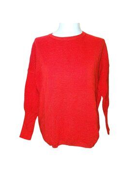 Mens Red Ribbed Shirt Drop Shoulder Narrow Cuff Boutique Small NWOT JJ3382